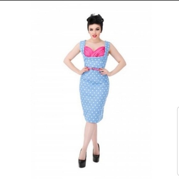 Lindy Bop Dresses & Skirts - Lindy Bop NWT Blue Rockabilly polka dot dress 12
